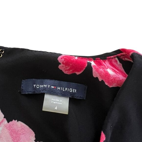 Tommy Hilfiger Pink Floral Bell Sleeve Mini Dress size 4 - Picture 4 of 7